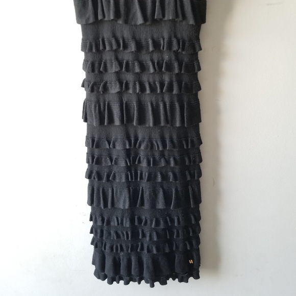 Tt Collection Black Ruffle Detail Knit Dress 3 - Picture 9 of 10
